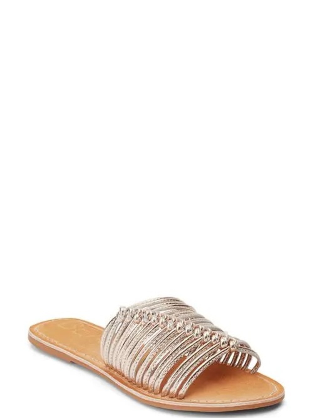 NWT Beach by Matisse Metallic Gold knotted Slide Sandal size 9 Leather upper
